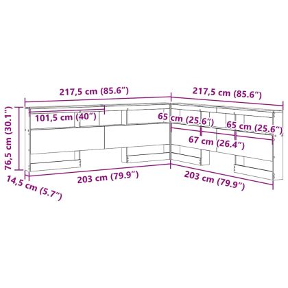 Табла за съхранение с рафт Бяло 200 cm Инженерно дърво