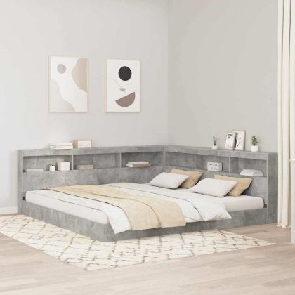 Табла за съхранение Циментено сиво 200 cm Инженерно дърво