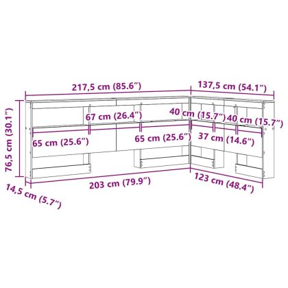 Табла за съхранение с рафт Димян дъб 120 cm Инженерно дърво