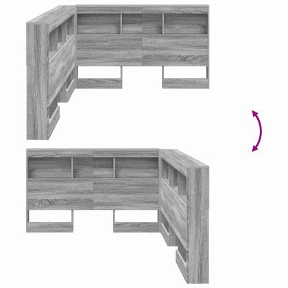 Табла за съхранение с рафт Сив Сонома 120 cm Инженерно дърво