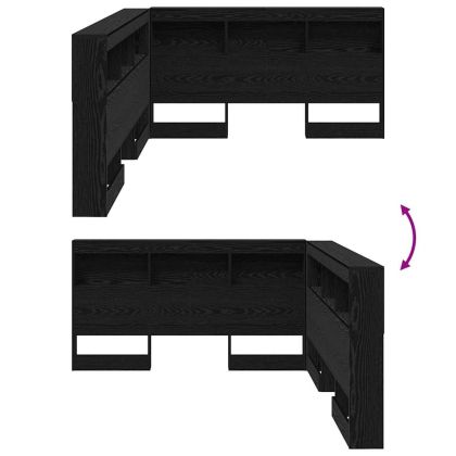 Табла за съхранение с рафт Черния дъб 140 cm Инженерно дърво