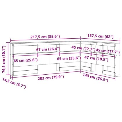 Табла за съхранение с рафт с таблото Дъб 140 cm Инженерно дърво