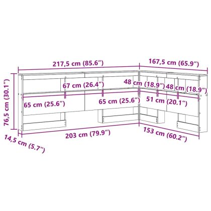 Табла за съхранение с рафт Бяло 150 cm Инженерно дърво
