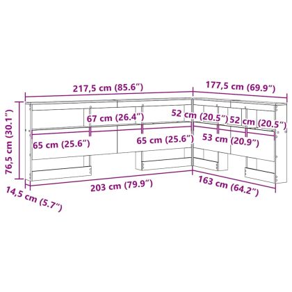 Табла за съхранение с рафт Старо дърво 160 cm Инженерно дърво