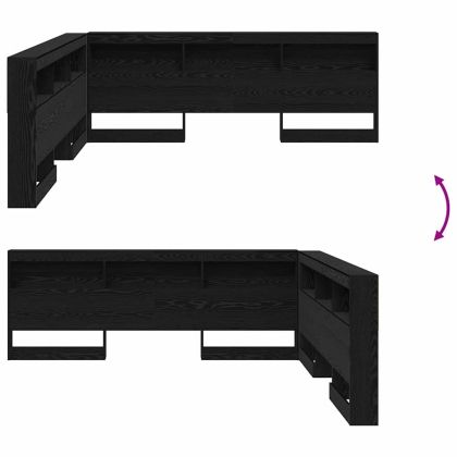 Табла за съхранение с рафт Черния дъб 180 cm Инженерно дърво