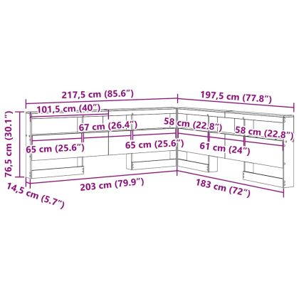 Табла за съхранение с рафт Старо дърво 180 cm Инженерно дърво