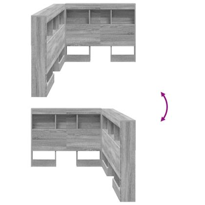 Табла за съхранение с рафт Сив Сонома 90 cm Инженерно дърво