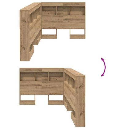 Табла за съхранение с рафт с таблото Дъб 75 cm Инженерно дърво