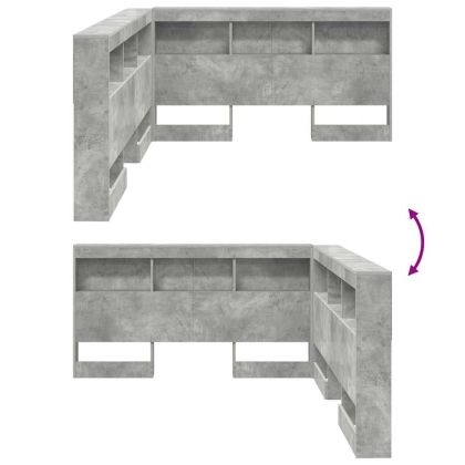 Табла за съхранение Циментено сиво 135 cm Инженерно дърво