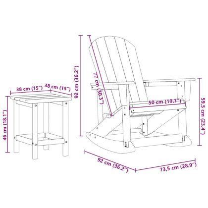 Комплект за почивка в градина Бяло HDPE