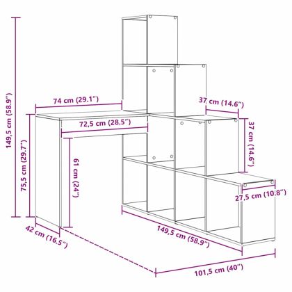 Ъглово бюро Черния дъб 101,5 x 149,5 x 149,5 см Инженерно дърво