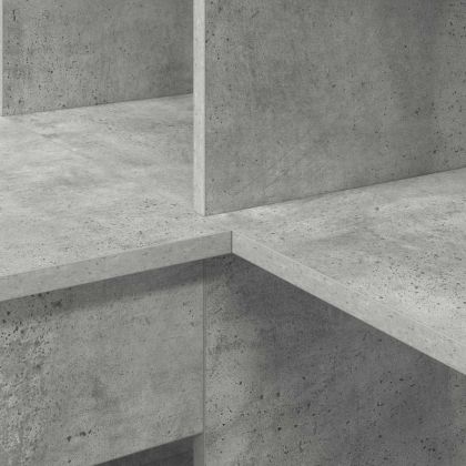 Ъглово бюро с рафт Циментено сиво 101,5 x 149,5 x 149,5 см