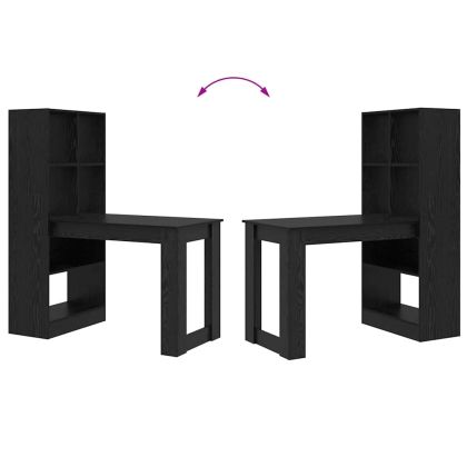 Бюро с рафт Черния дъб 122 x 67 x 145 см Инженерно дърво