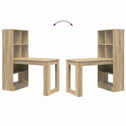 Бюро с рафт Сонома дъб 122 x 67 x 145 см Инженерно дърво