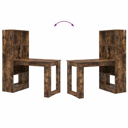 Бюро с рафт Димян дъб 122 x 67 x 145 см Инженерно дърво