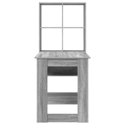 Бюро с рафт Сив Сонома 122 x 67 x 145 см Инженерно дърво