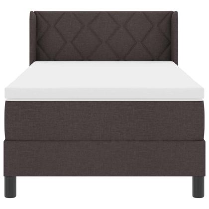 Континентално легло с матрак с матрак Тъмен кафяв 100 x 200 cm