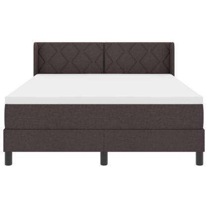 Континентално легло с матрак с матрак Тъмен кафяв 140 x 200 cm