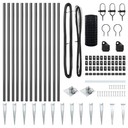 Оградa с колчета Сив 0.8 x 25 m Стомана