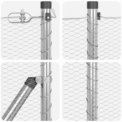 Оградa с колчета Сребрист 0.4 x 50 м Покрит със PVC стомана