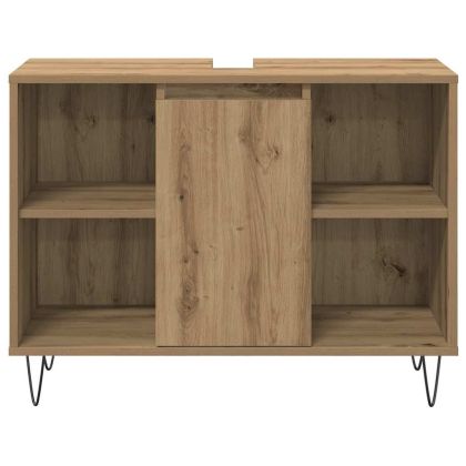 Комплект мебели за баня с рафт 3 pcs Дъб Инженерно дърво