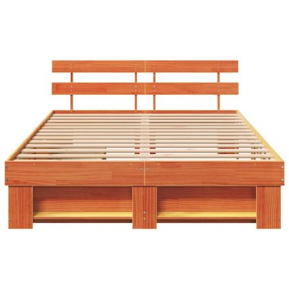 Рамка за легло с таблото Кафяво с восъчно покритие 160 x 200 cm