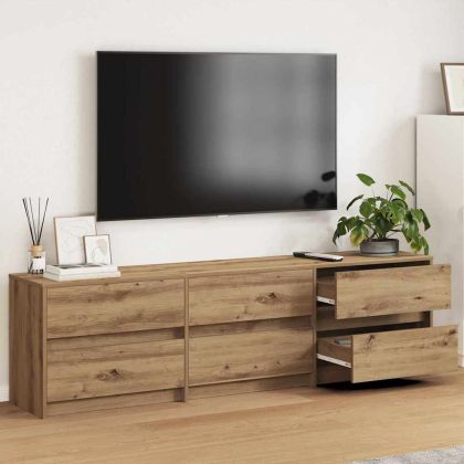 ТВ Единици 2 pcs Дъб 180 x 34 x 50 см Инженерно дърво