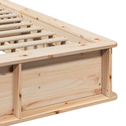 Рамка за легло Кафяво 200 x 200 cm Солидно борово дърво