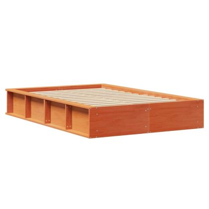 Рамка за легло Кафяво с восъчно покритие 140 x 200 cm