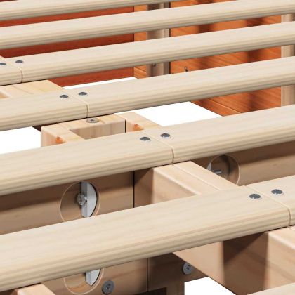 Рамка за легло Кафяво с восъчно покритие 140 x 200 cm