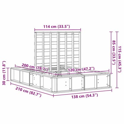 Рамка за легло Кафяво с восъчно покритие 120 x 200 cm