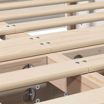 Рамка за легло Бяло 140 x 190 cm Солидно борово дърво