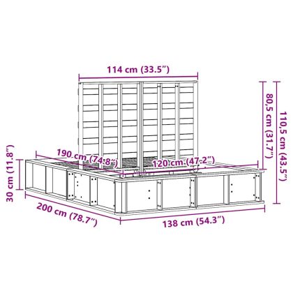 Рамка за легло Кафяво с восъчно покритие 120 x 190 cm