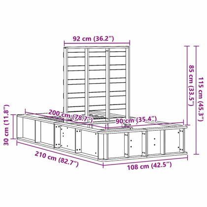 Рамка за легло Бяло 100 x 200 cm Солидно борово дърво