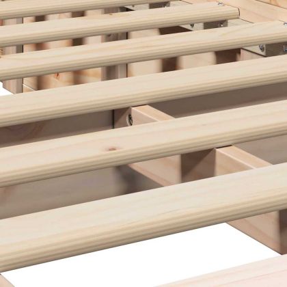 Рамка за легло Кафяво 90 x 200 cm Солидно борово дърво