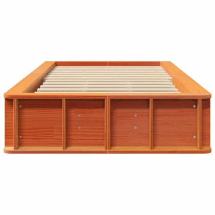 Рамка за легло Кафяво с восъчно покритие 90 x 200 cm