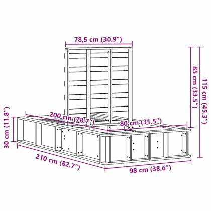 Рамка за легло Кафяво 80 x 200 cm Солидно борово дърво