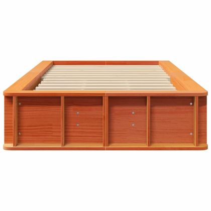 Рамка за легло Кафяво с восъчно покритие 90 x 190 cm