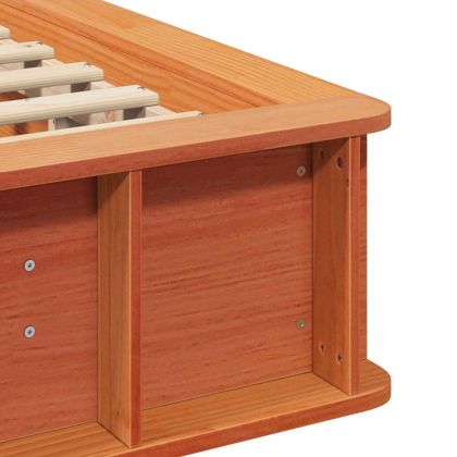 Рамка за легло Кафяво с восъчно покритие 90 x 190 cm