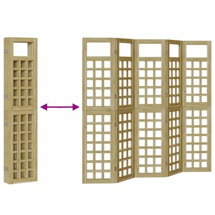 Параван за уединение 5 pcs Кафяво 200 x 180 cm