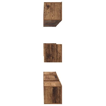 Комплект ТВ шкаф 8 pcs Старо дърво Инженерно дърво