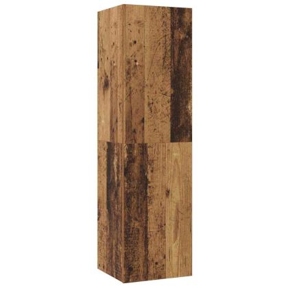 Стенен ТВ шкаф 4 pcs Старо дърво Инженерно дърво