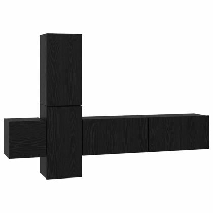 Комплект ТВ шкаф 5 pcs Черния дъб Инженерно дърво