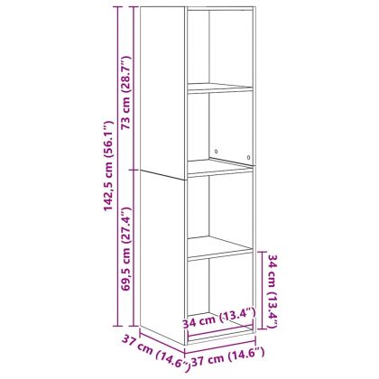 Комплект ТВ шкаф 4 pcs Черно 37 x 37 x 142,5 см Инженерно дърво