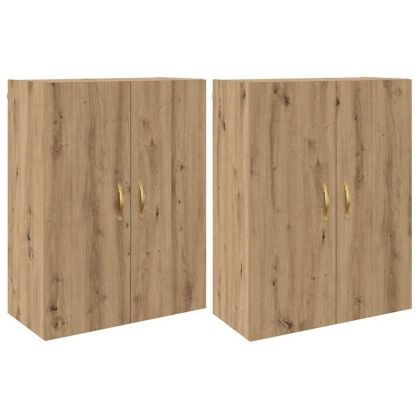 Стенно шкафче 2 pcs Дъб 69,5 x 34 x 90 см Инженерно дърво