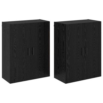 Стенно шкафче 2 pcs Черния дъб 69,5 x 34 x 90 см