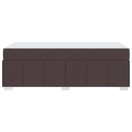 Рамка за легло с матрак Тъмен кафяв 90 x 190 cm текстил