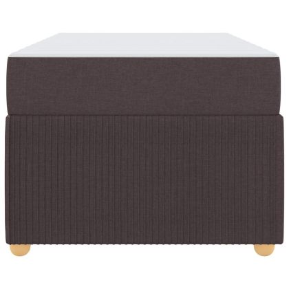 Рамка за легло с матрак с матрак Тъмнокафяв 80 x 200 cm текстил