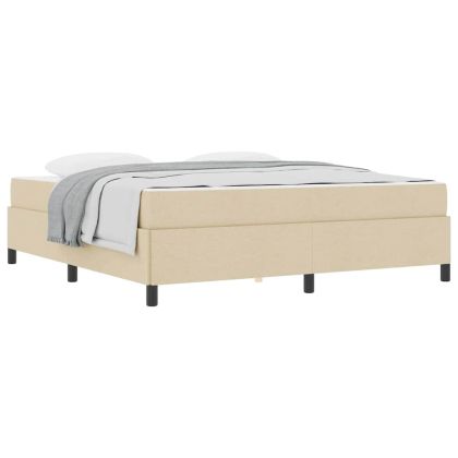 Легло с пружинирана основа Крем 180 x 200 cm текстил