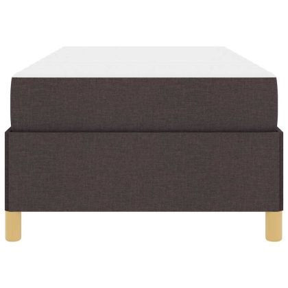 Рамка за легло с матрак Тъмен кафяв 90 x 200 cm текстил